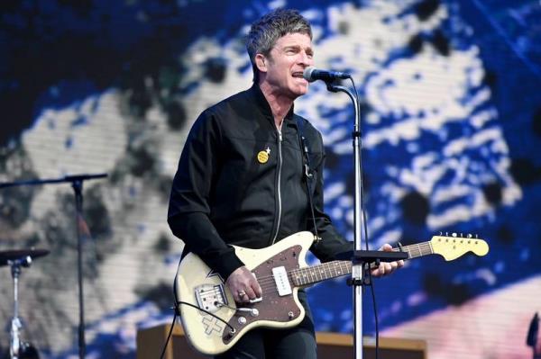 Noel Gallagher's High Flying Birds play on the Pyramid Stage. Getty Images