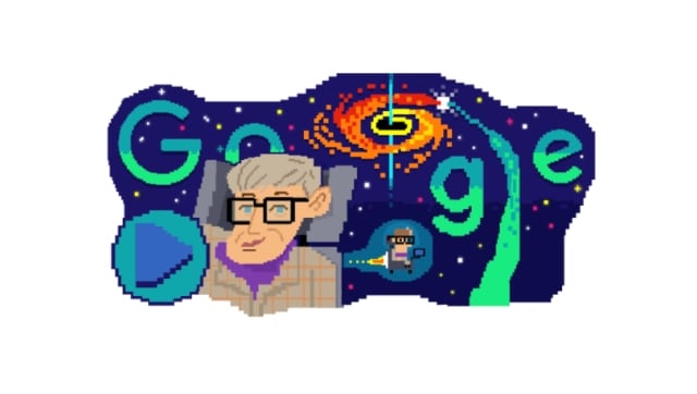 |谷歌用特别的动画涂鸦为史蒂芬·霍金的80岁生日祝酒