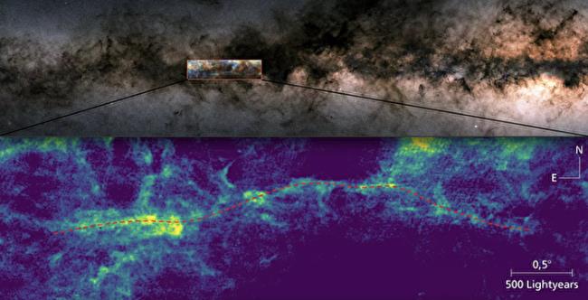 天文学家发现了一个横跨银河系的巨大的云带