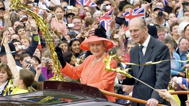 The Queen with her husband the Duke of Edinburgh at her Golden Jubilee