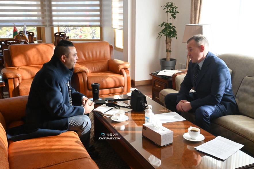 Belarusian ambassador to Korea Andrew Chernetsky speaks during a recent interview with The Korea Herald at the Embassy of Belarus in Itaewon, Seoul, on Jan. 4. (Sanjay Kumar/The Korea Herald)